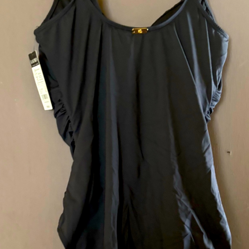 Black Ruffled One-Piece Swimsuit - Picture 2 of 4